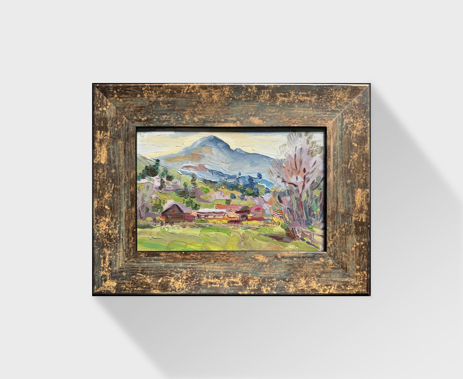 Oil painting with frame A village in the Carpathians K. Leonid - 7