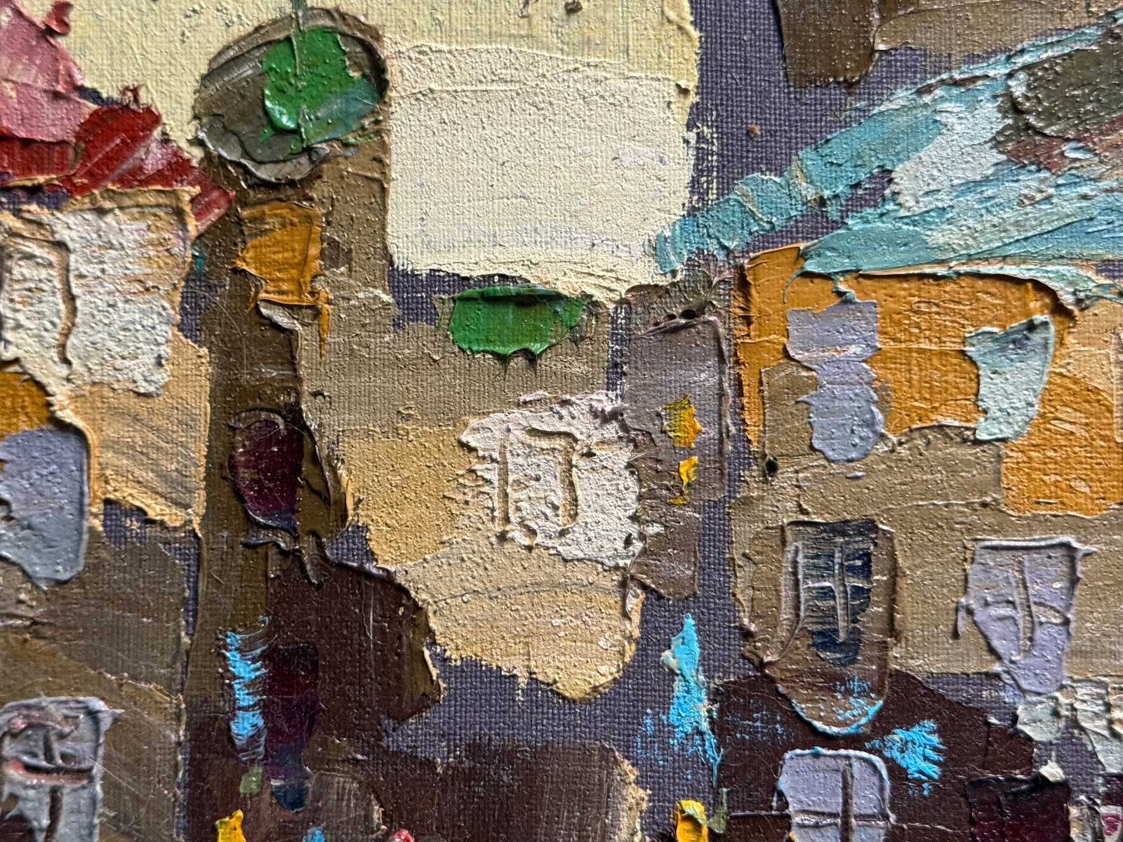 Oil painting with frame Lviv Square Market K. Leonid - 6