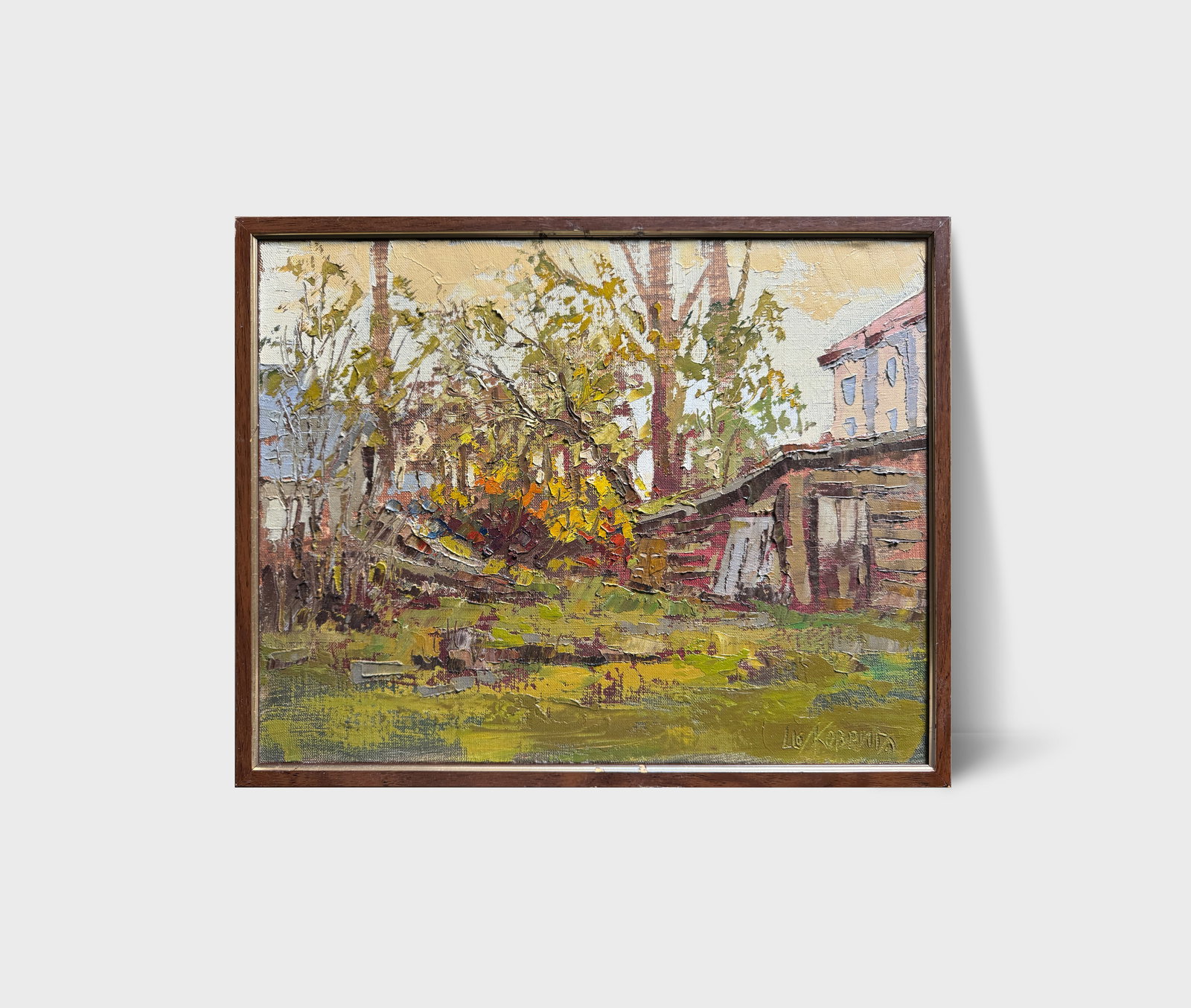Oil painting with frame Botanical Garden of Ivan Franko National University of Lviv K. Leonid - 12