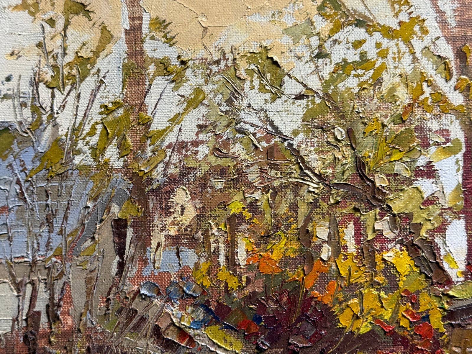 Oil painting with frame Botanical Garden of Ivan Franko National University of Lviv K. Leonid - 2
