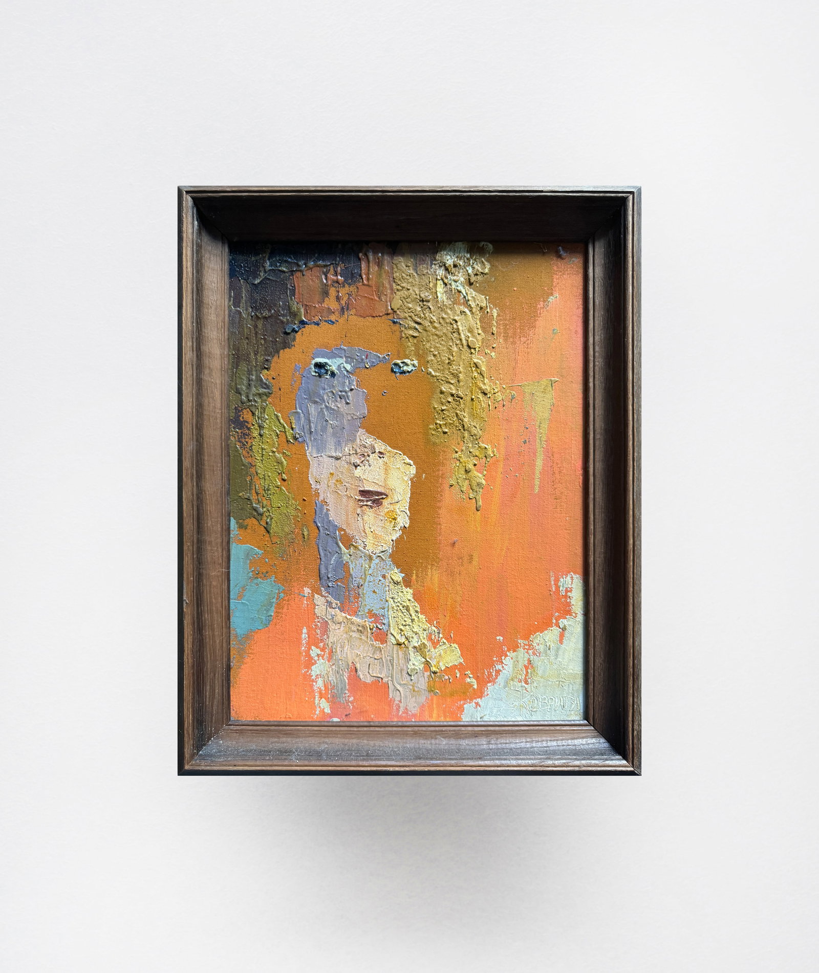 Abstract Oil painting with frame female portrait K. Leonid - 11