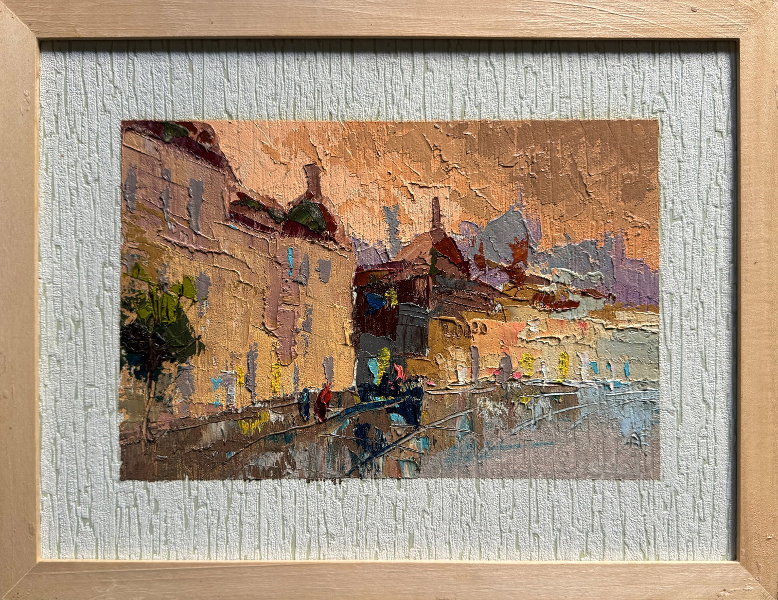 Oil painting with frame evening K. Leonid: Title: Oil painting with frame evening K. Leonid Description: 479KK Painter: K. Leonid S?ze: 30x40 cm/ 11.81x15.74 inches Size without frame: 20x30 cm/ 7.87x11.81 inches Components: oil, paper,