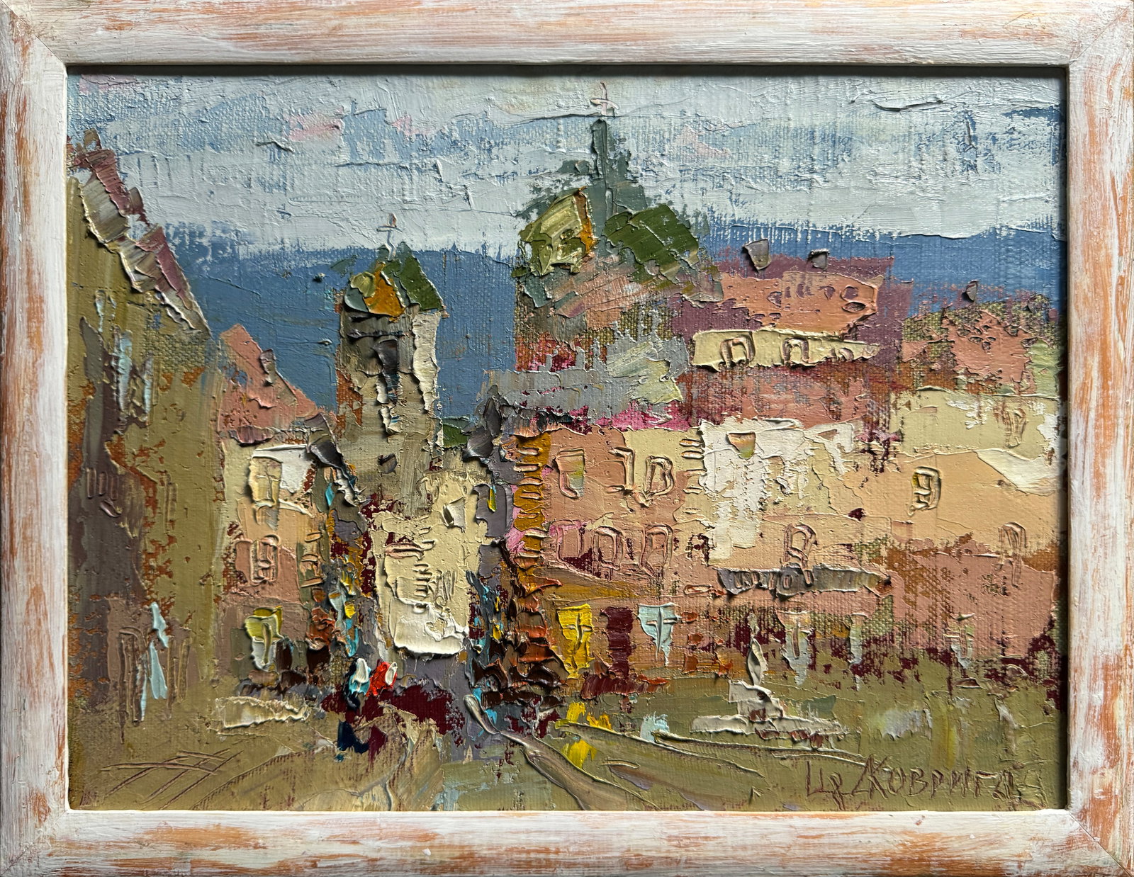 Oil painting with frame Market square in Lviv K. Leonid: Title: Oil painting with frame Market square in Lviv K. Leonid Description: 481KK Painter: K. Leonid S?ze: 30x40 cm/ 11.81x15.74 inches Components: oil, canvas Original painting CONDITION: exellent ER