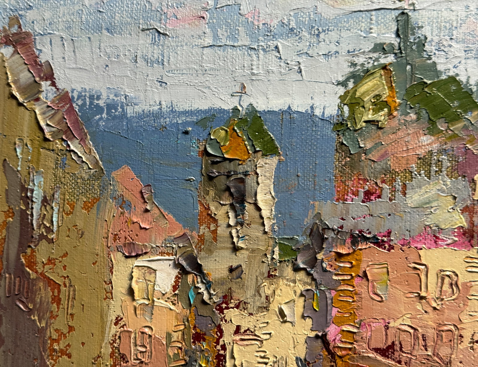 Oil painting with frame Market square in Lviv K. Leonid - 2