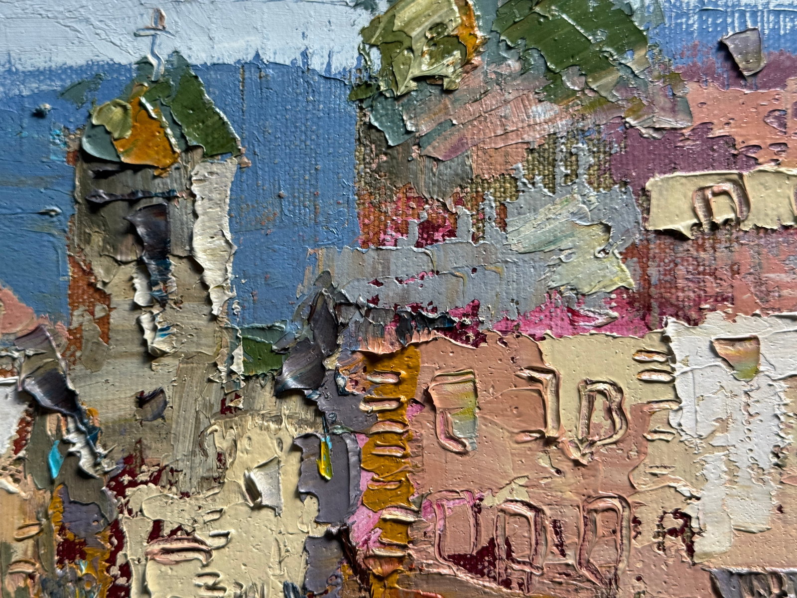 Oil painting with frame Market square in Lviv K. Leonid - 6