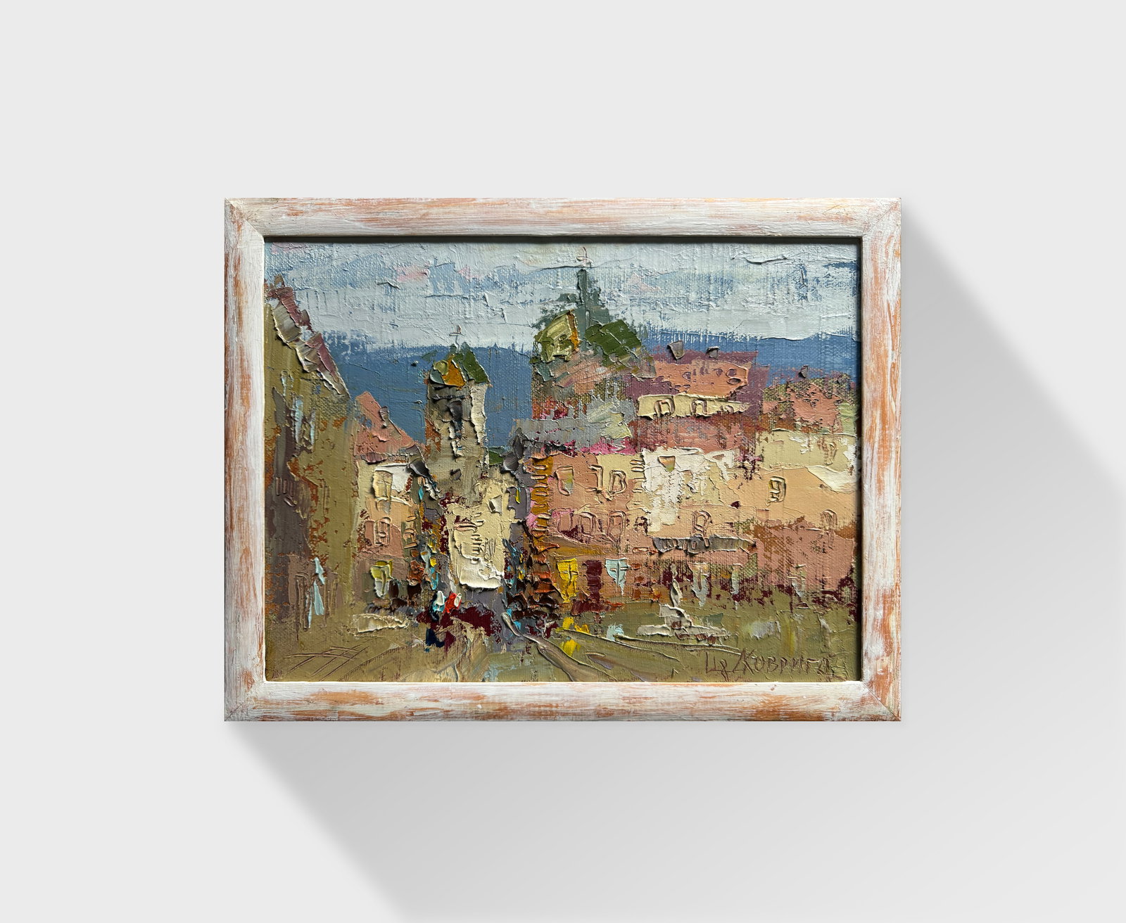 Oil painting with frame Market square in Lviv K. Leonid - 8