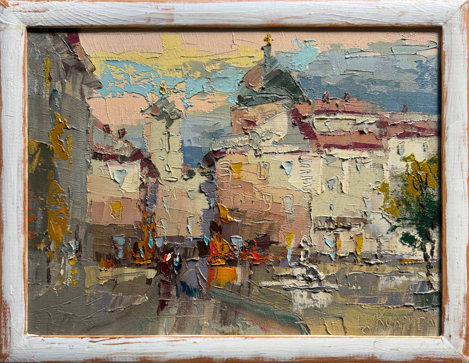 Oil painting with frame Lviv Market square K. Leonid: Title: Oil painting with frame Lviv Market square K. Leonid Description: 482KK Painter: K. Leonid S?ze: 30x40 cm/ 11.81x15.74 inches Components: oil, canvas Original painting CONDITION: exellent ERA:2