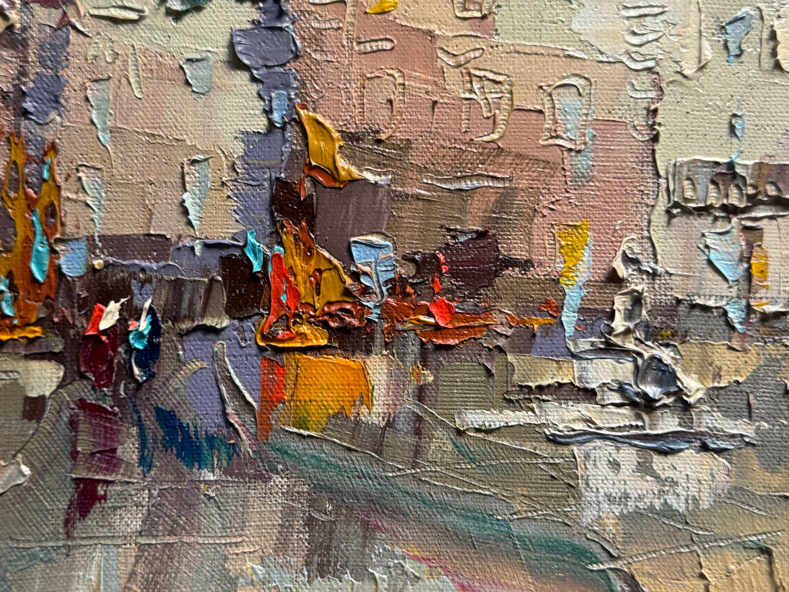 Oil painting with frame Lviv Market square K. Leonid - 8
