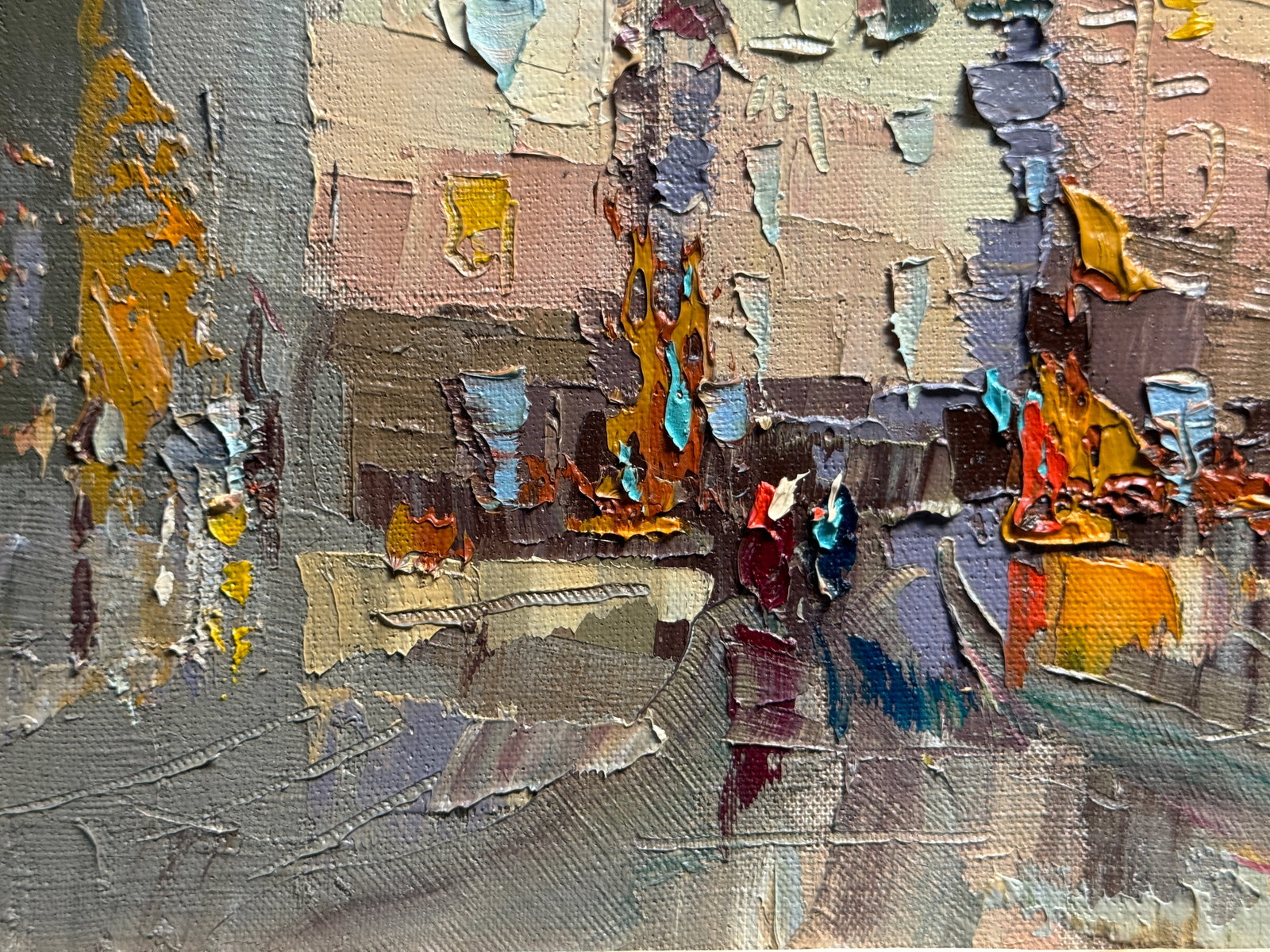 Oil painting with frame Lviv Market square K. Leonid - 9