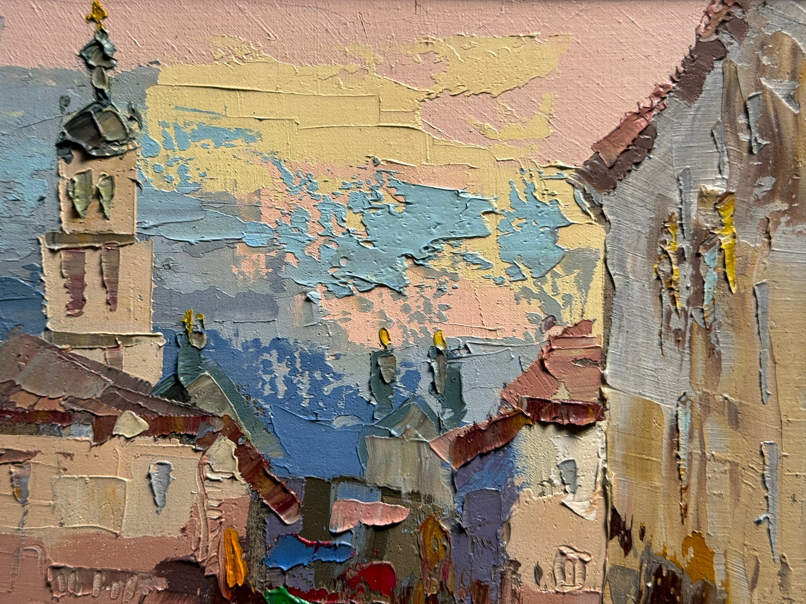 Oil painting with frame Lviv square K. Leonid - 3