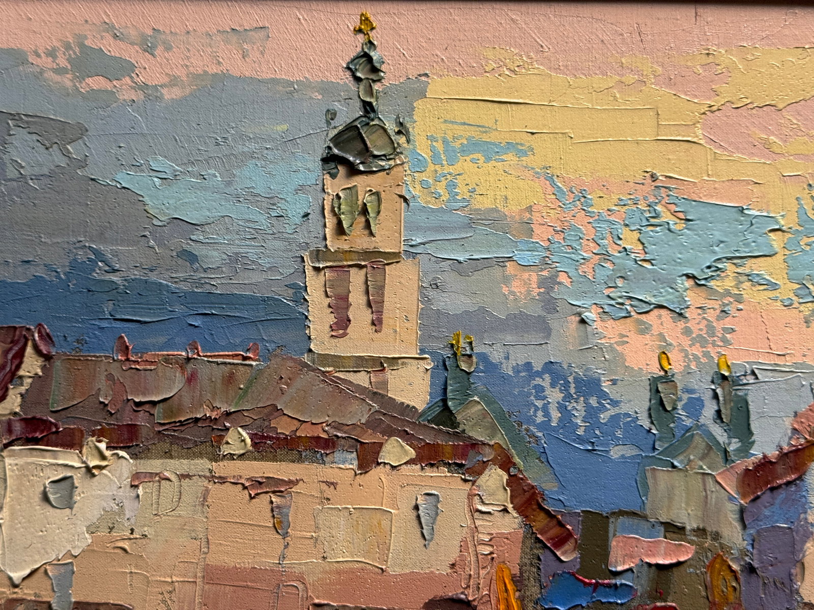 Oil painting with frame Lviv square K. Leonid - 7