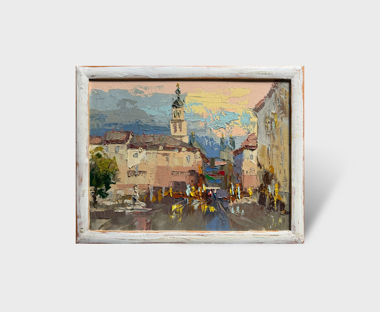 Oil painting with frame Lviv square K. Leonid - 9