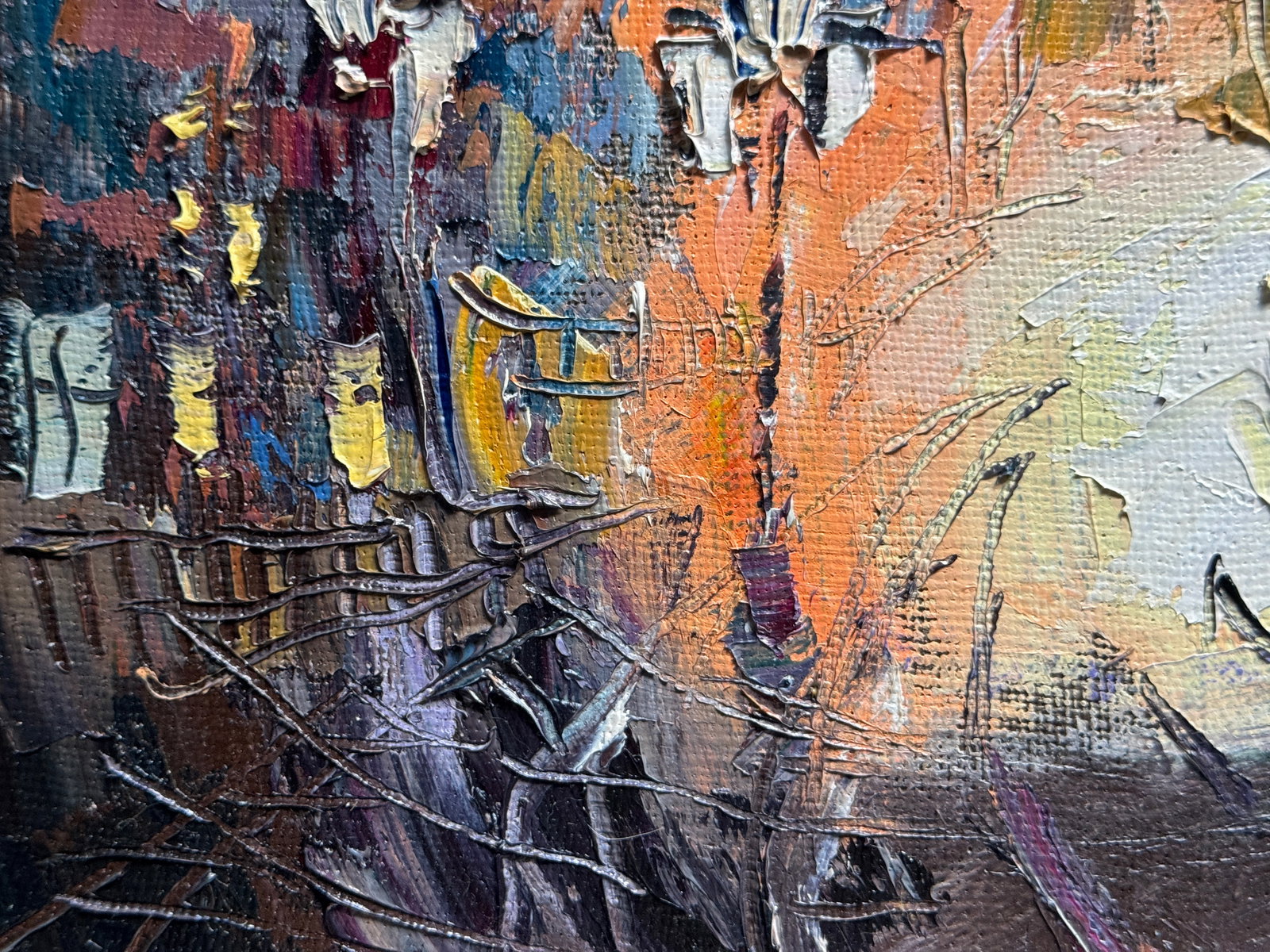 Oil painting with frame night Lviv K. Leonid - 8