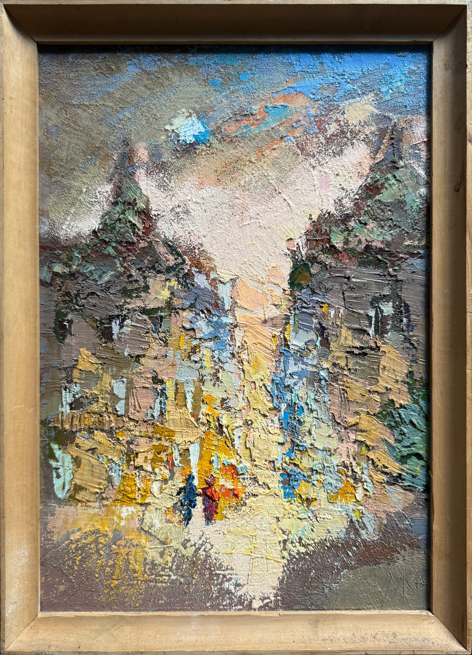 Oil painting with frame City K. Leonid: Title: Oil painting with frame City K. Leonid Description: 494KK Painter: K. Leonid S?ze: 50x35 cm/ 19.68x13.77 inches Components: oil, canvas, cardboard Original painting CONDITION: exellent ERA:2015