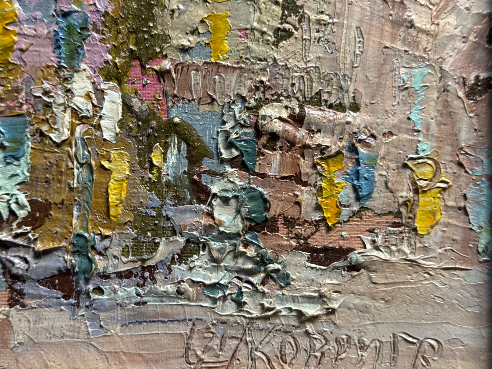 Oil painting with frame Lviv Square K. Leonid - 7