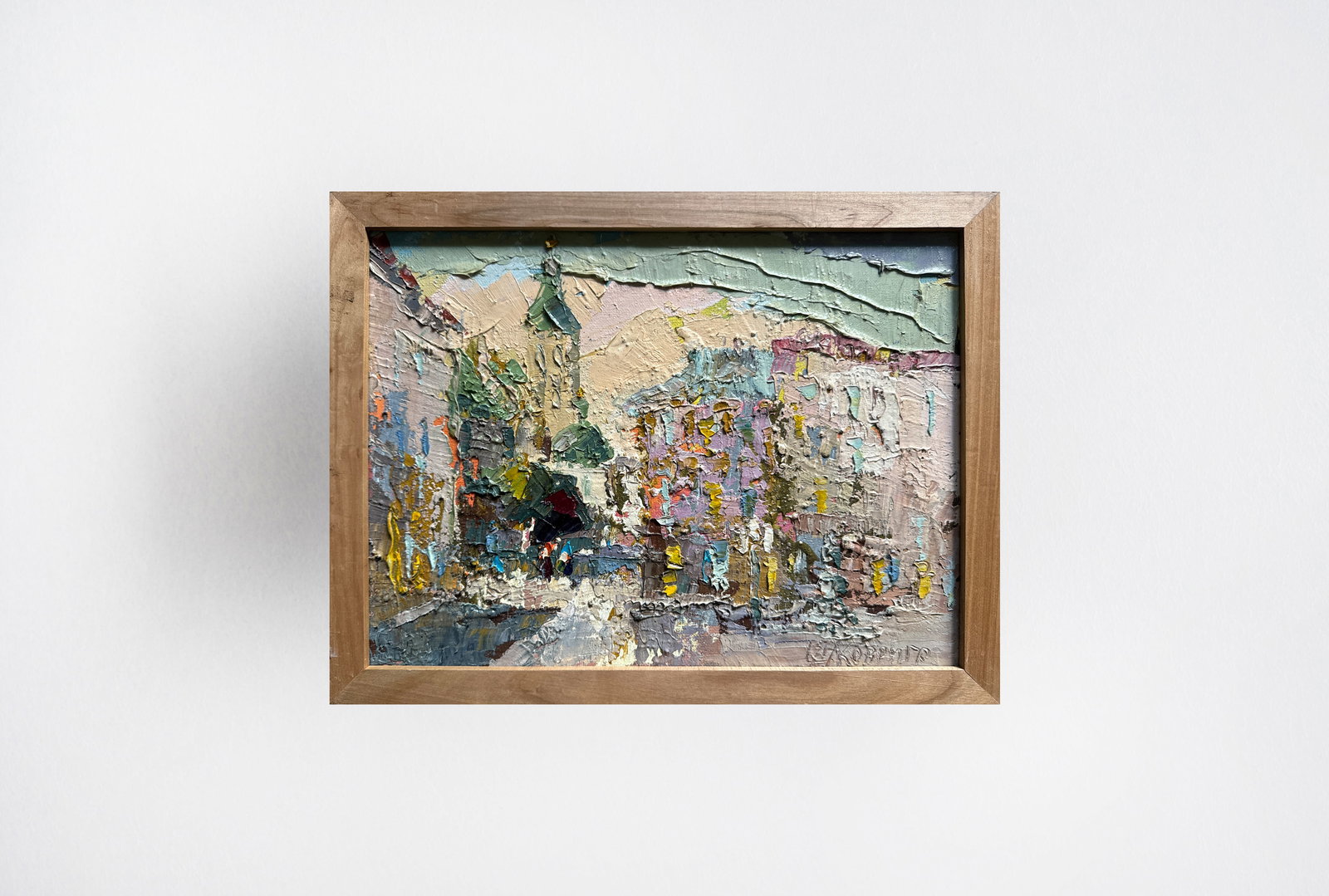 Oil painting with frame Lviv Square K. Leonid - 9