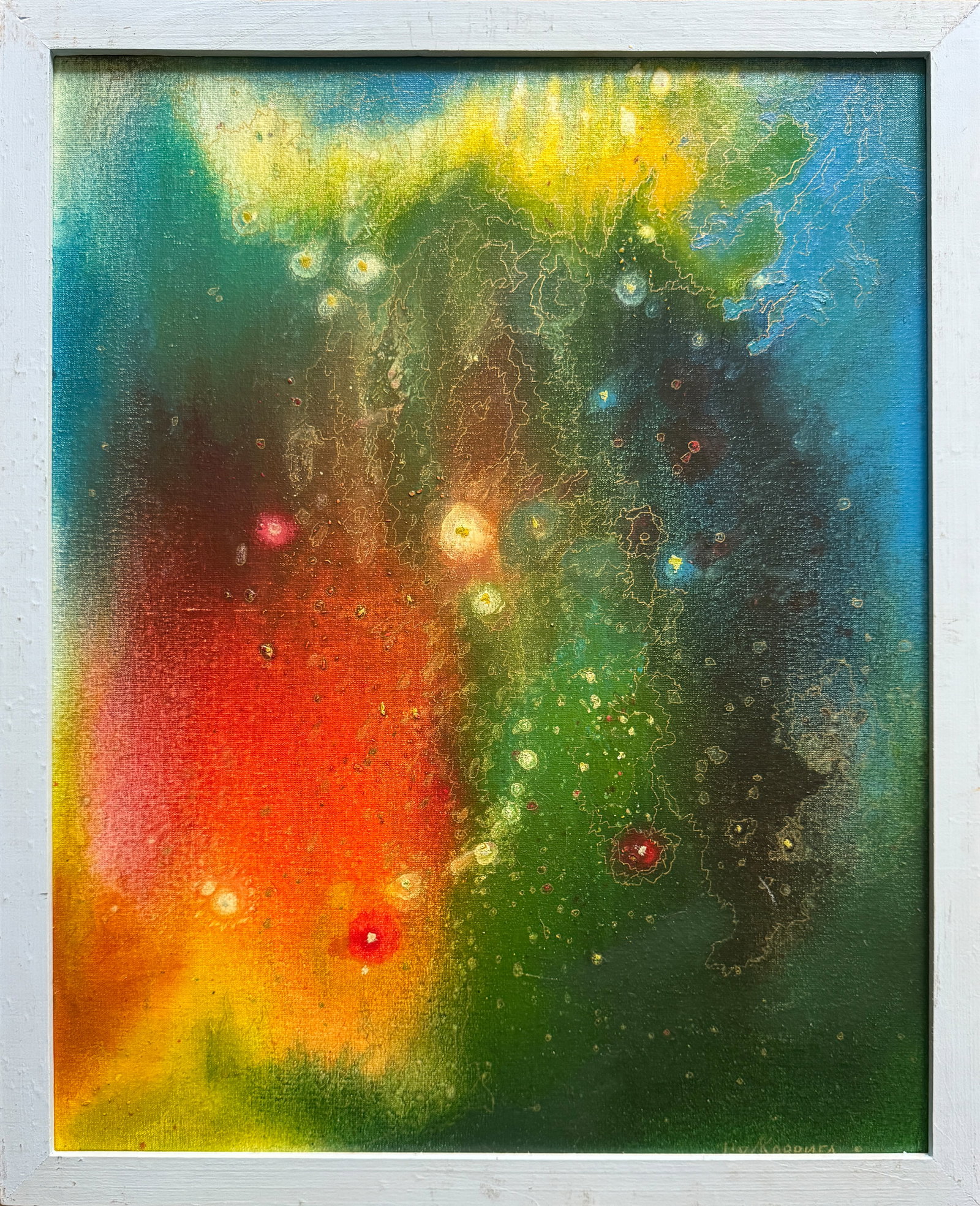 Abstract Oil painting with frame dragon battle K. Leonid (1 of 11)