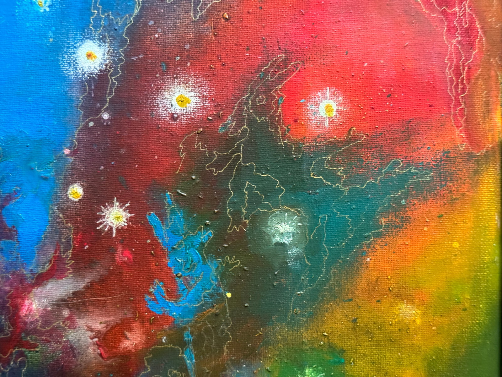 Abstract Oil painting with frame battle of dragons K. Leonid - 8
