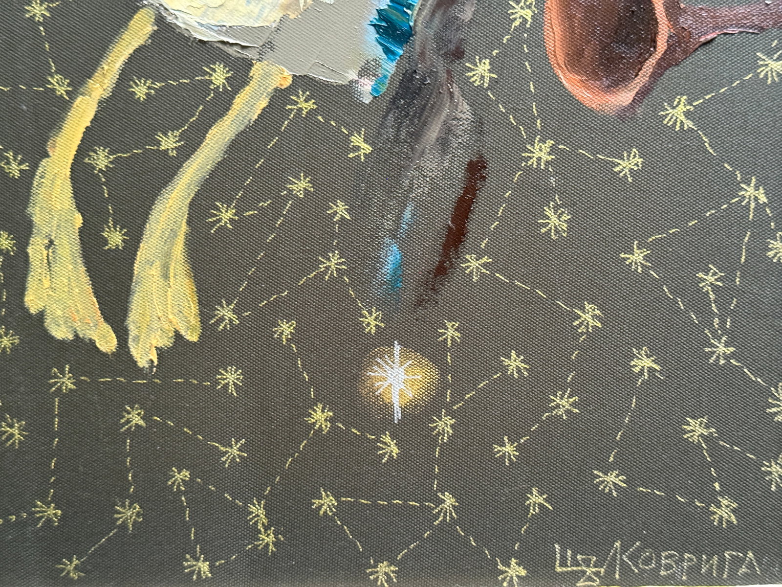 Oil painting with frame the third angel is colored K. Leonid - 7
