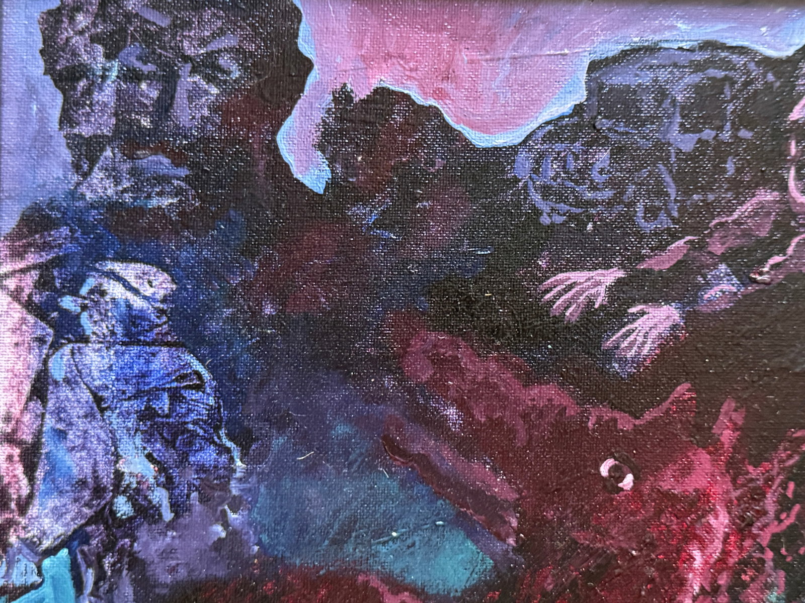 Abstract Oil painting with frame taming K. Leonid - 2
