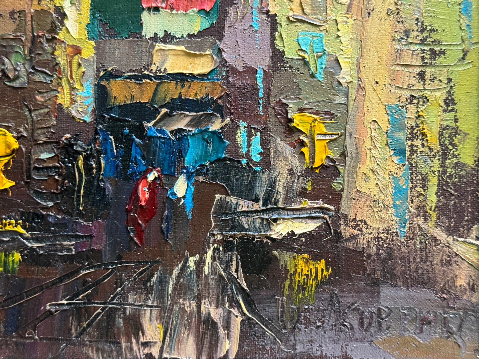 Oil painting with farme Lviv Market area K. Leonid - 10