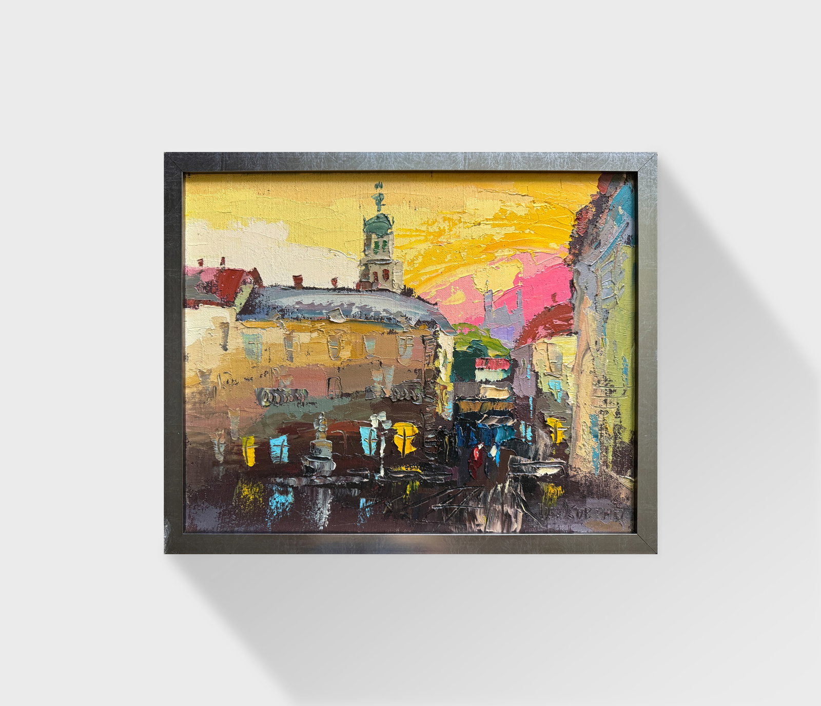 Oil painting with farme Lviv Market area K. Leonid - 12