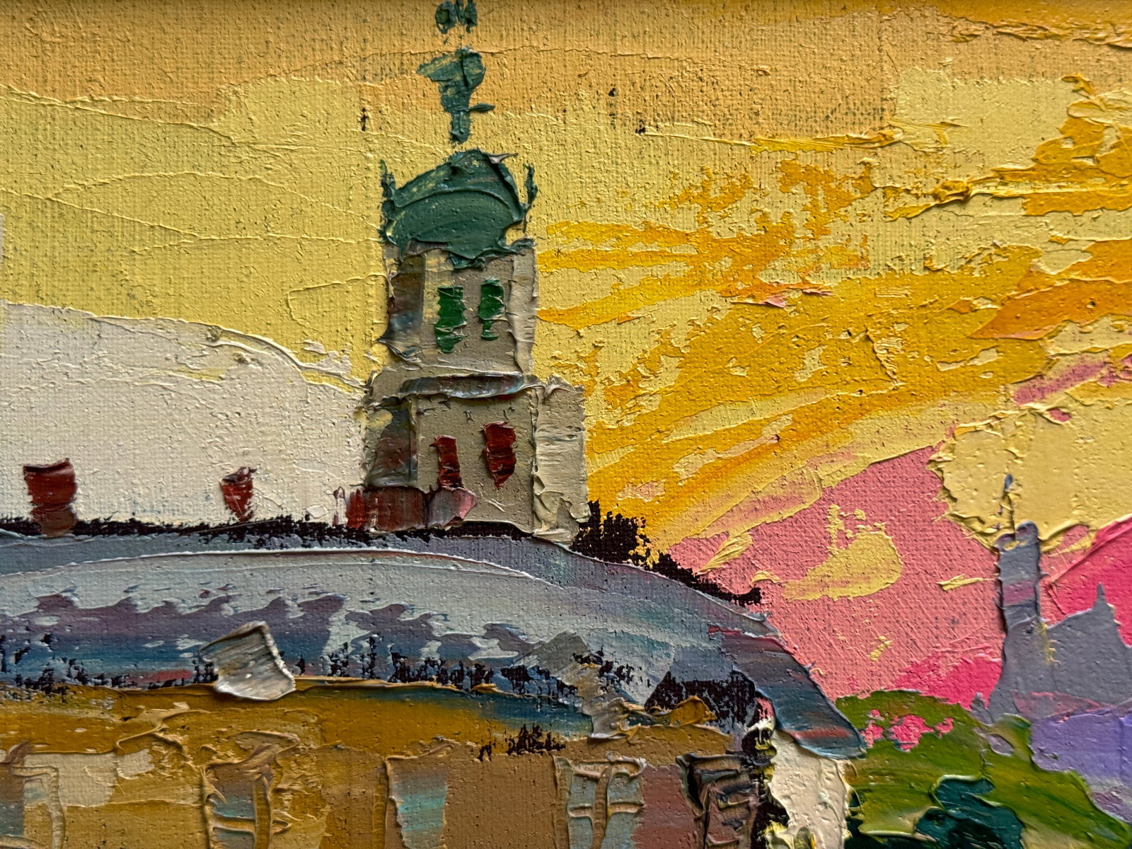 Oil painting with farme Lviv Market area K. Leonid - 3