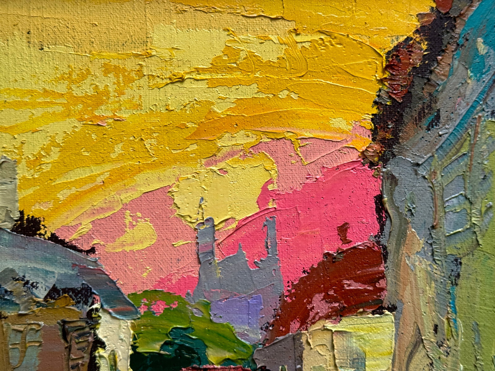Oil painting with farme Lviv Market area K. Leonid - 4
