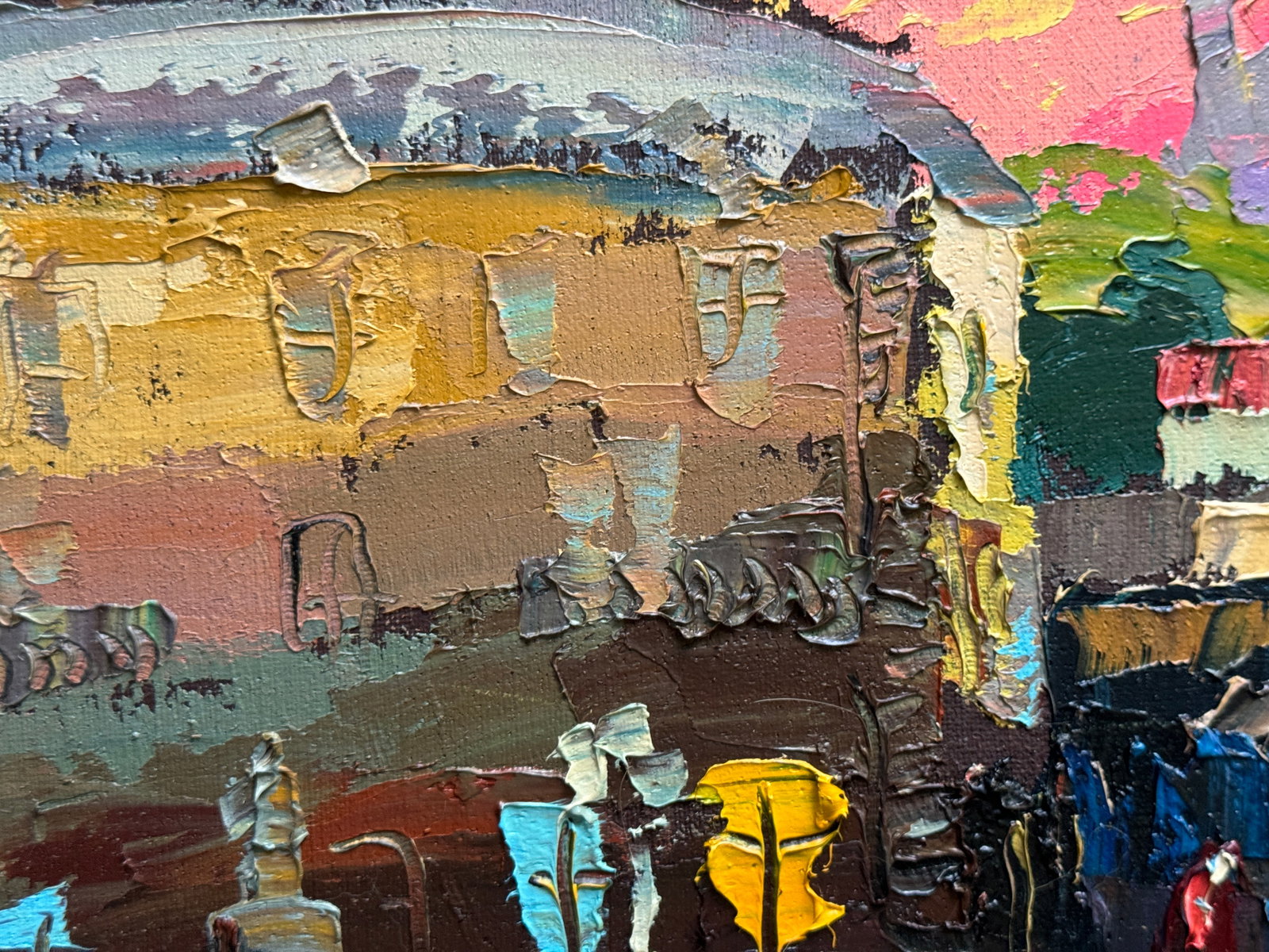 Oil painting with farme Lviv Market area K. Leonid - 6
