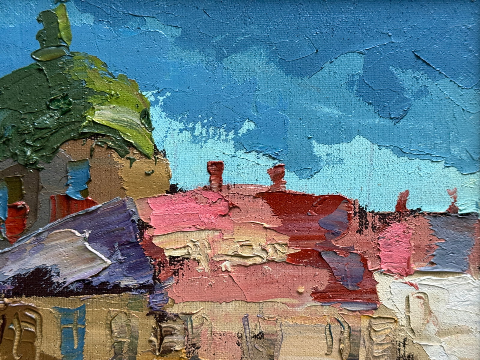 Oil painting with farme Lviv Market Square K. Leonid - 3