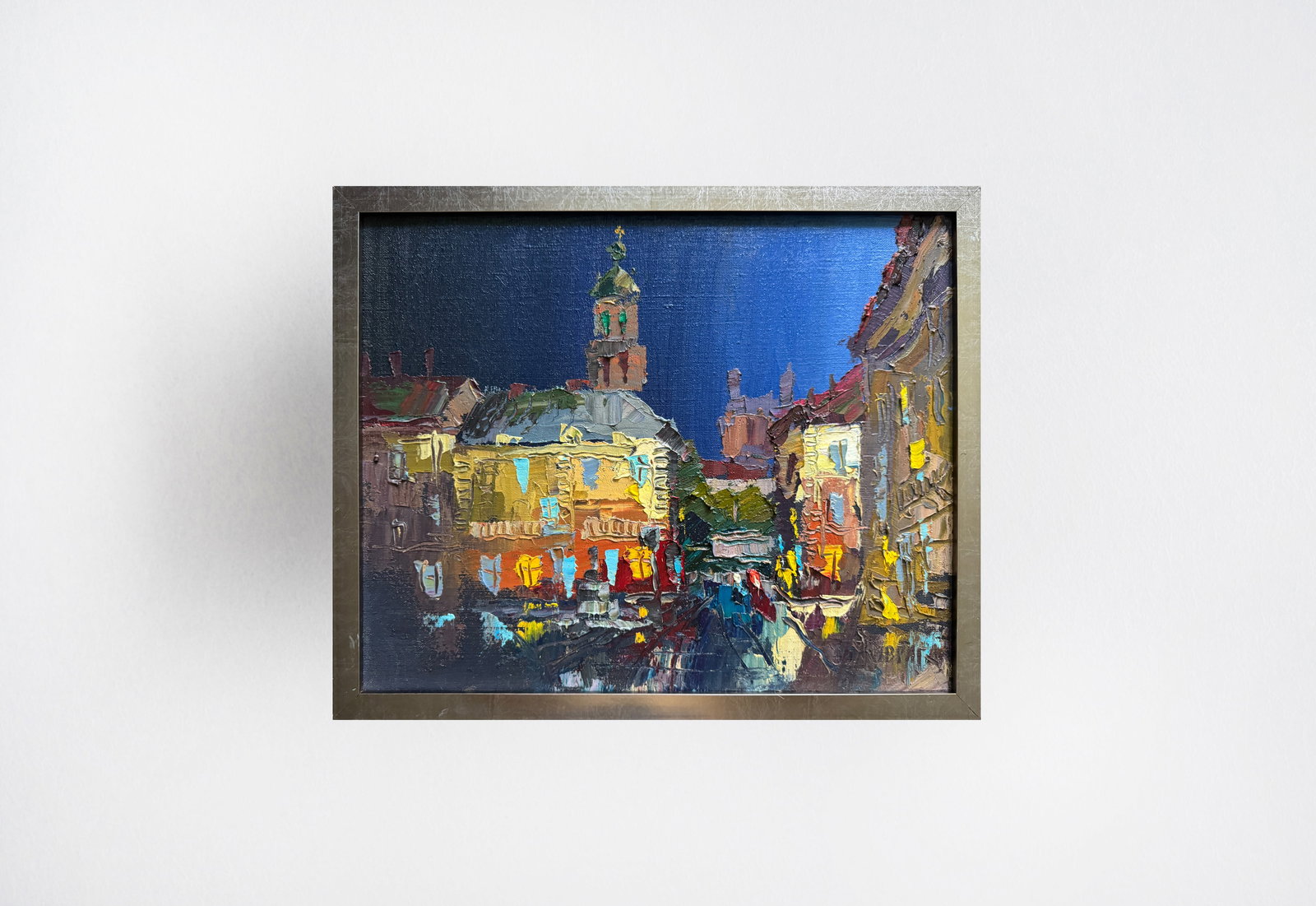 Oil painting with farme night Lviv K. Leonid - 12