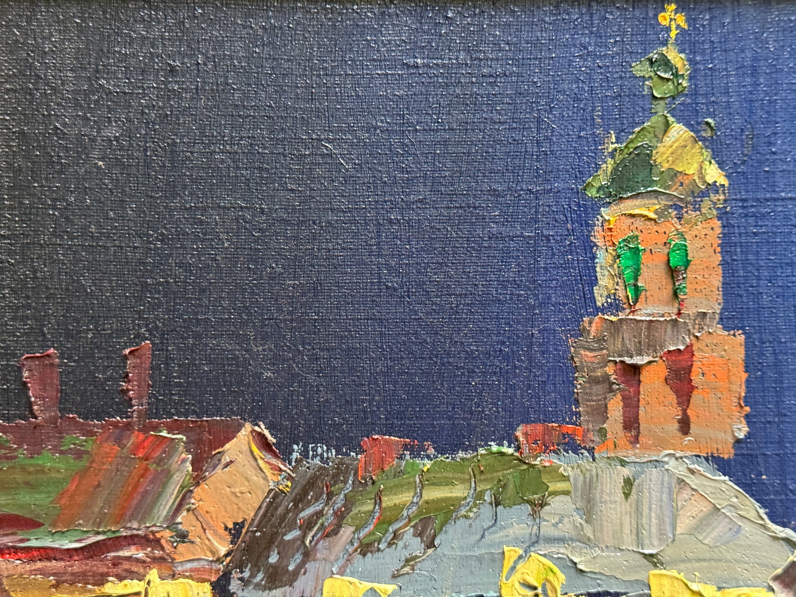 Oil painting with farme night Lviv K. Leonid - 2