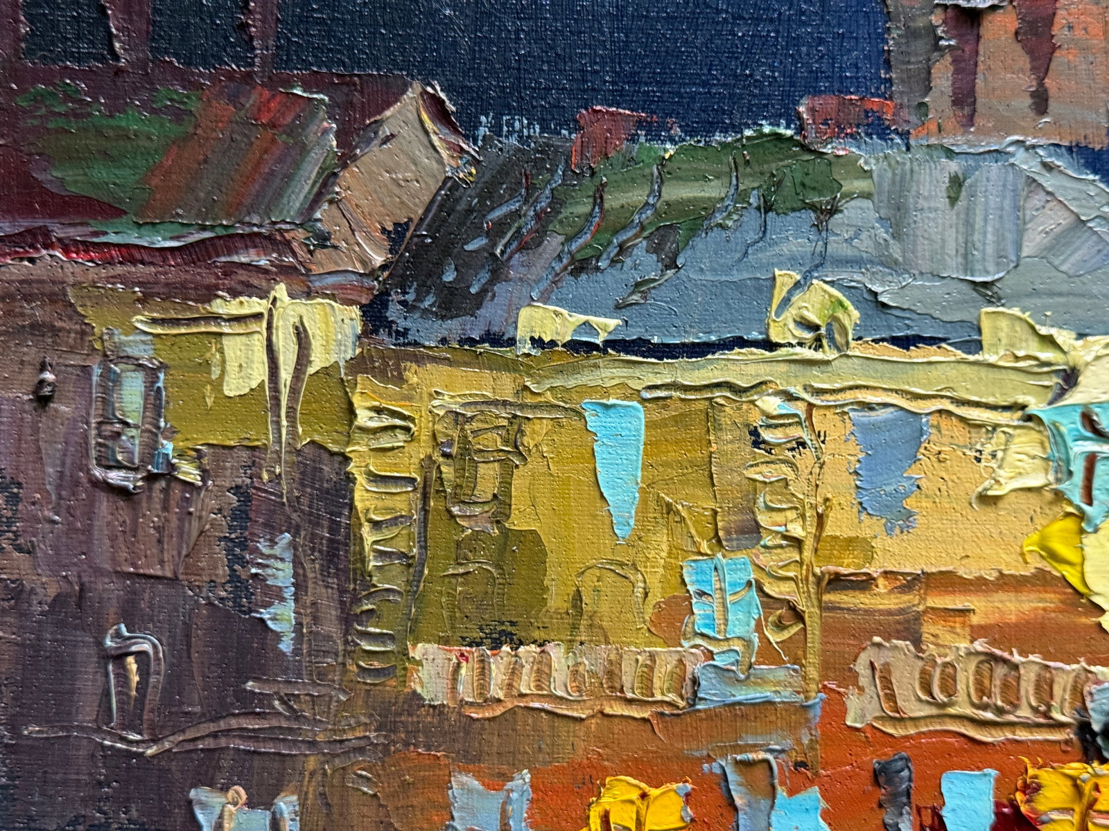 Oil painting with farme night Lviv K. Leonid - 3