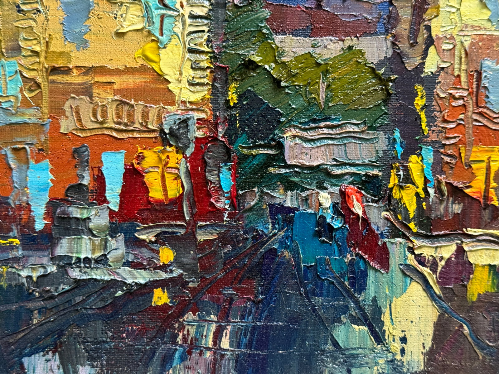 Oil painting with farme night Lviv K. Leonid - 5