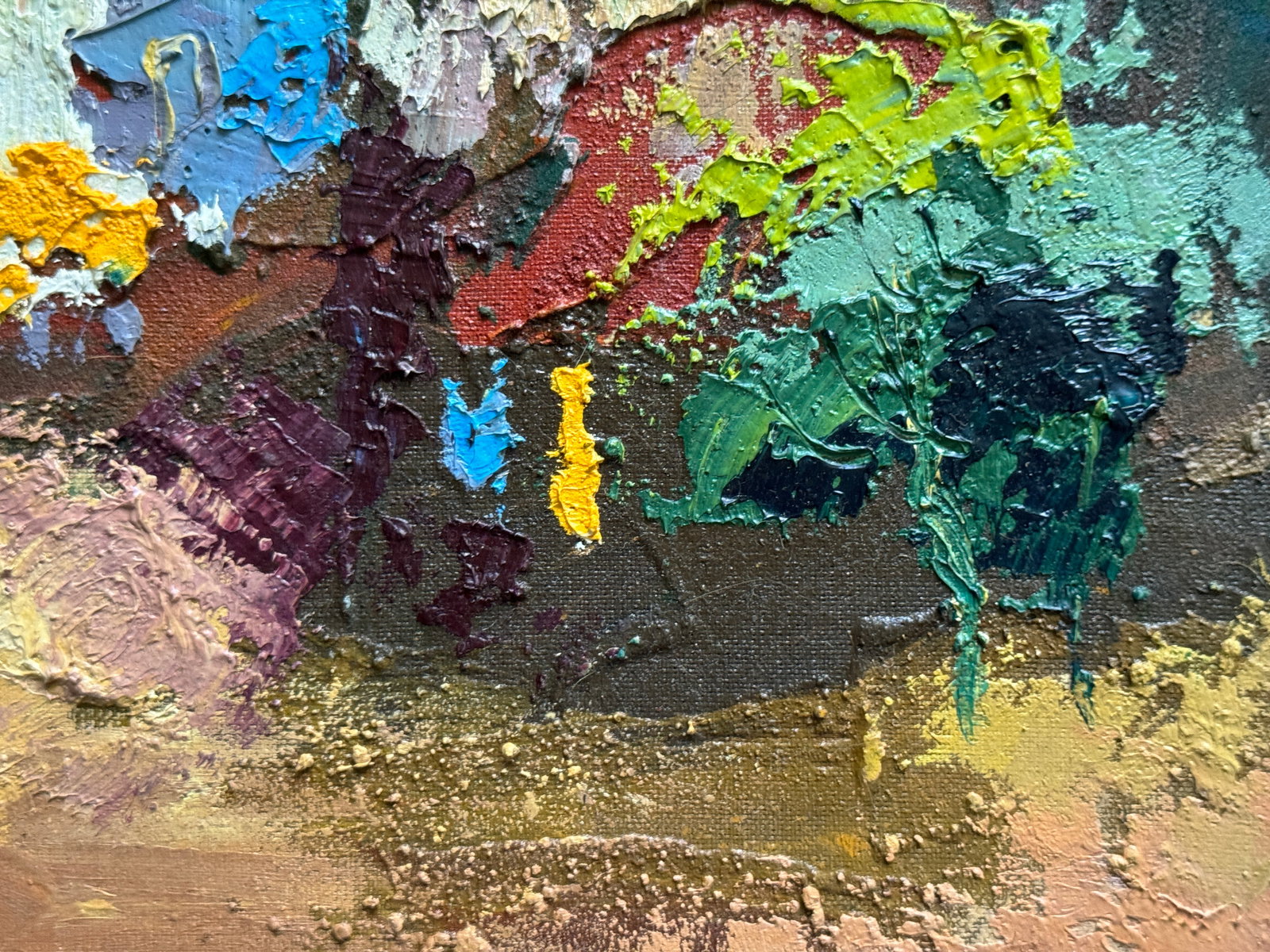 Abstract Oil painting with frame City K. Leonid - 4
