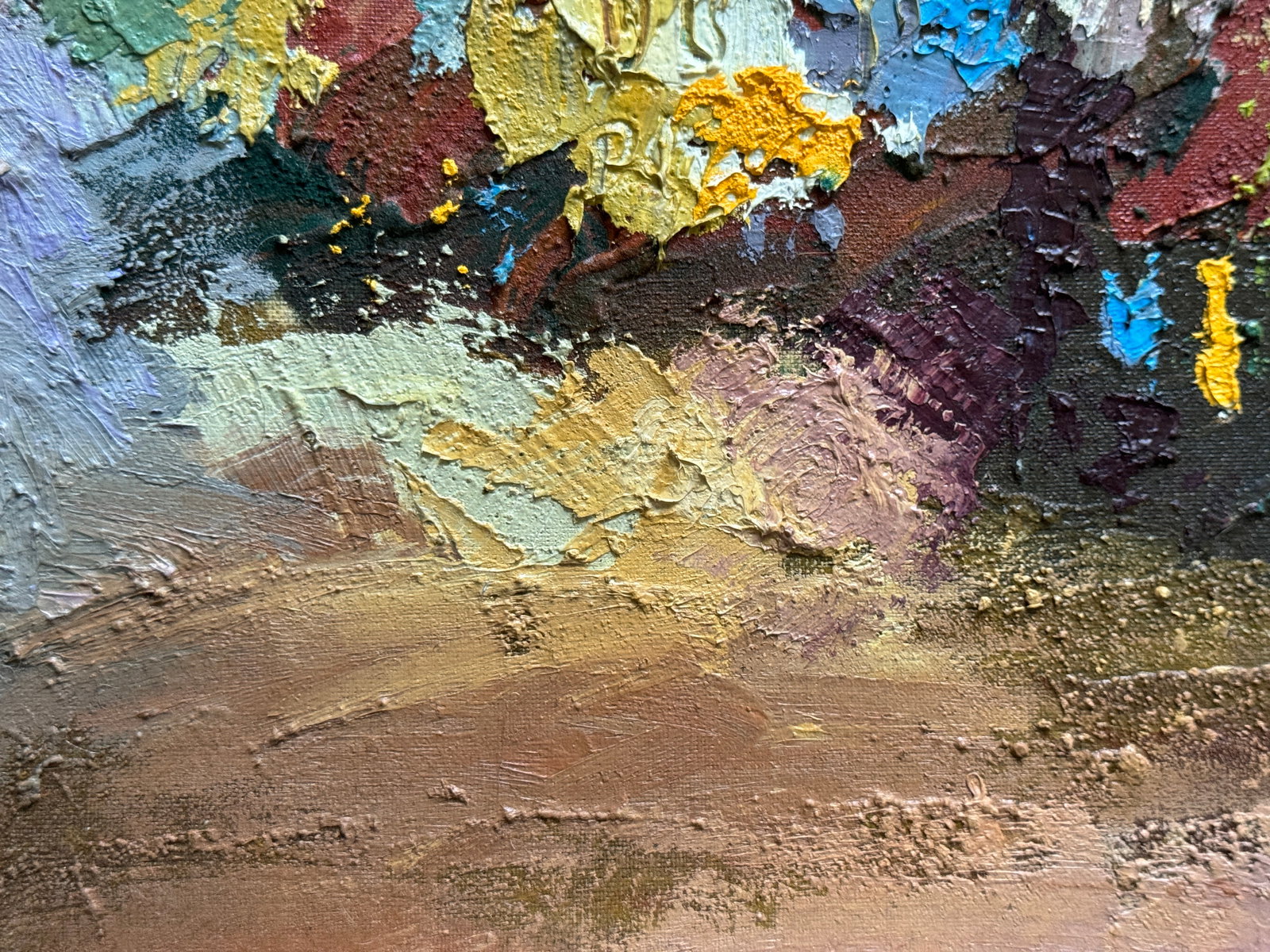 Abstract Oil painting with frame City K. Leonid - 6