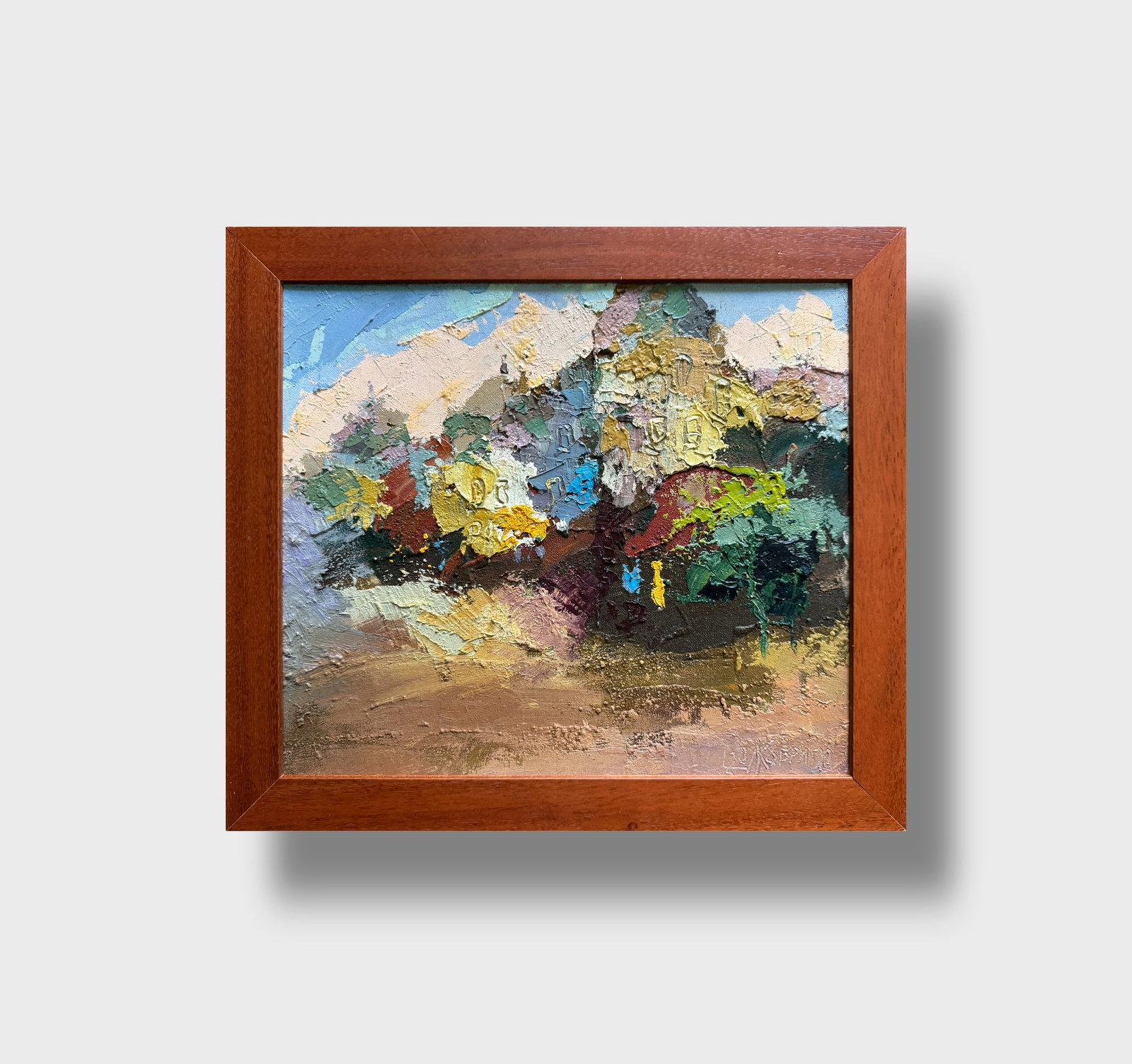 Abstract Oil painting with frame City K. Leonid - 8