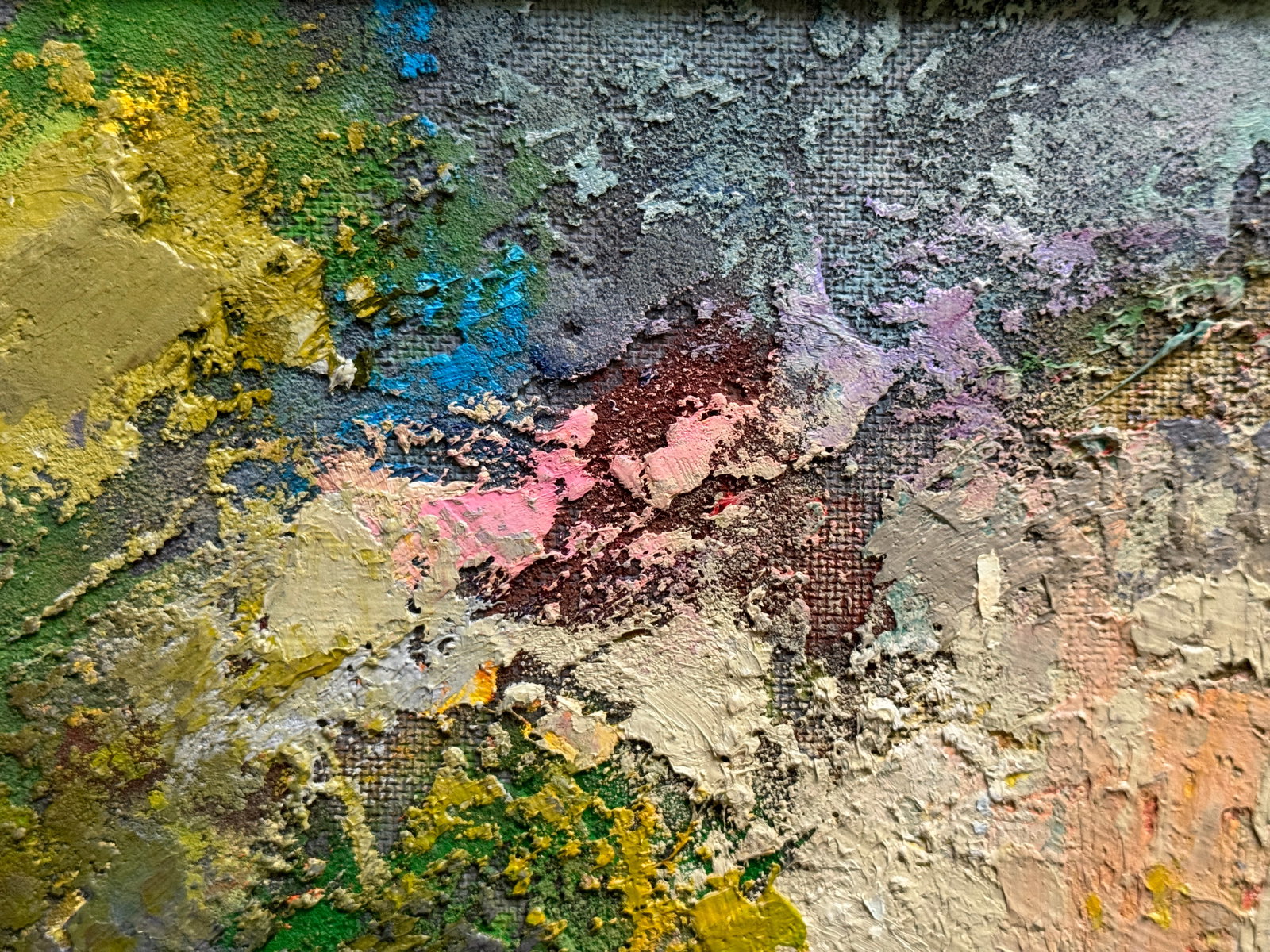 Abstract Oil painting with frame Lviv in the evening K. Leonid - 2