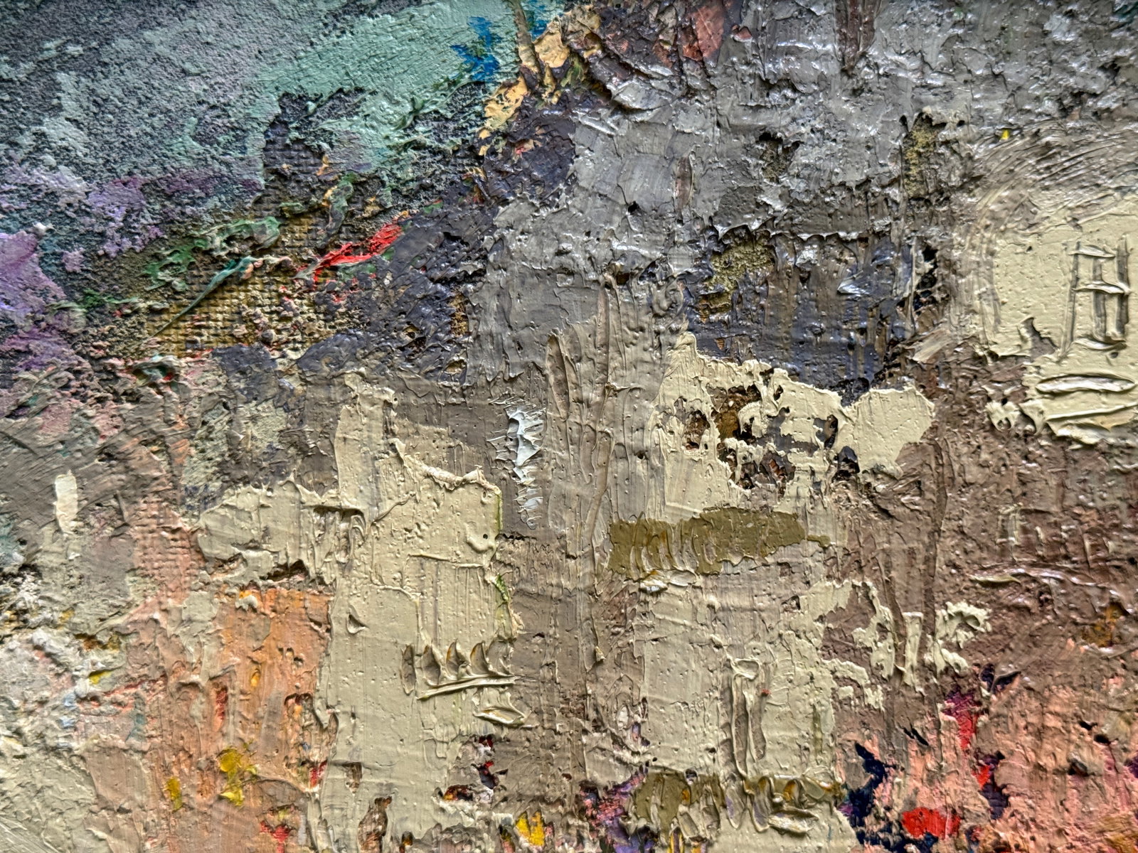 Abstract Oil painting with frame Lviv in the evening K. Leonid - 3