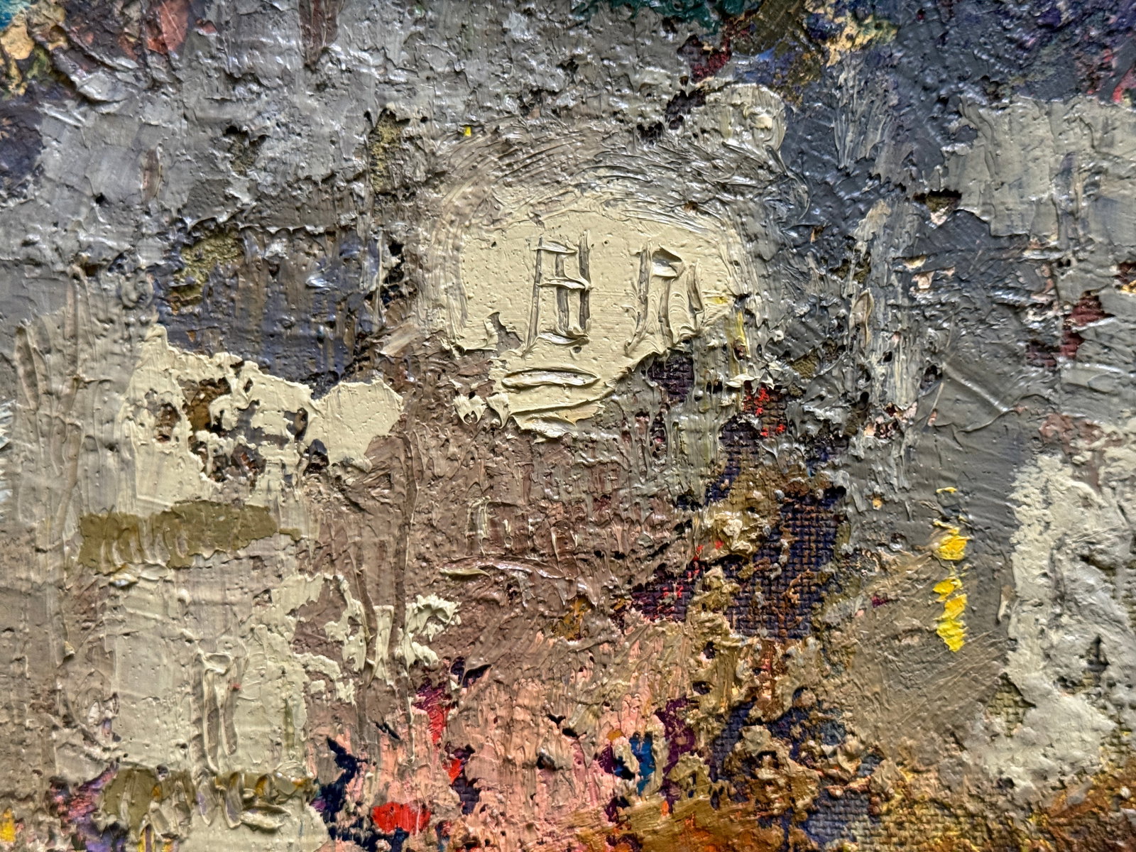 Abstract Oil painting with frame Lviv in the evening K. Leonid - 4