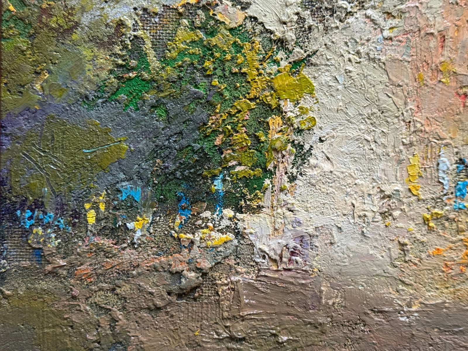Abstract Oil painting with frame Lviv in the evening K. Leonid - 7