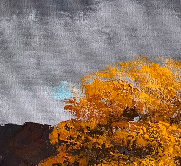 Oil painting Autumn tree Ukrainian painter - 2
