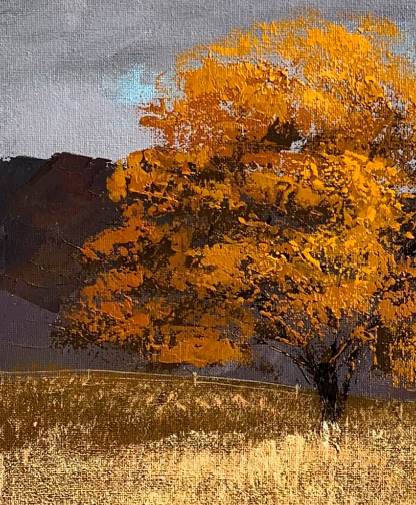 Oil painting Autumn tree Ukrainian painter - 8