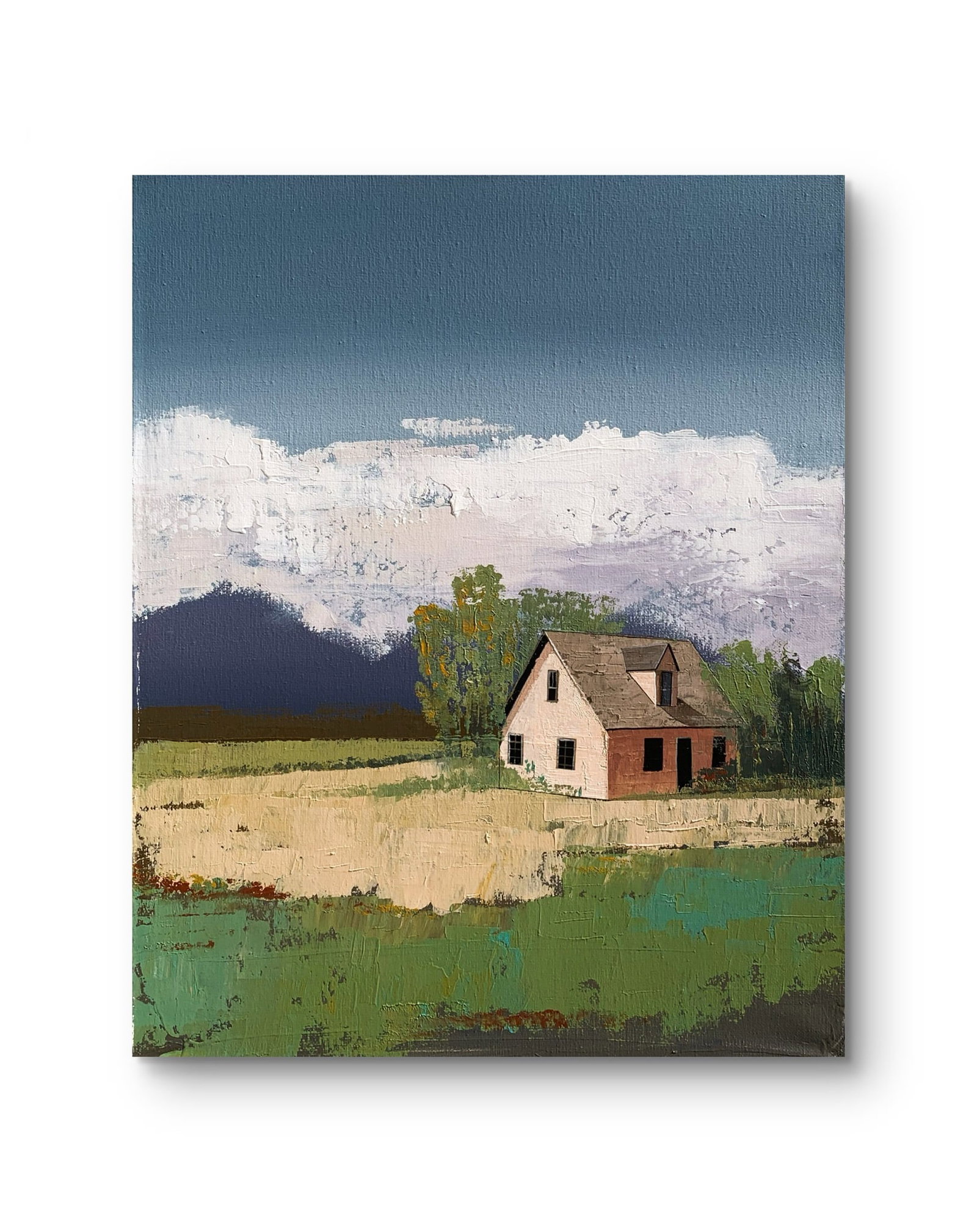 Oil painting House on the field Ukrainian painter - 11