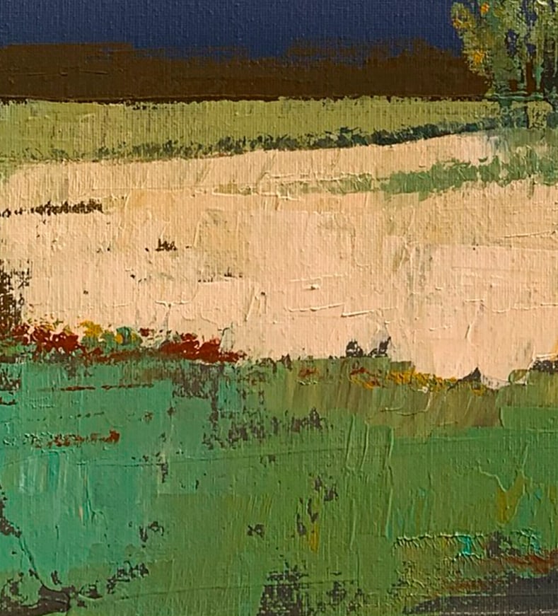 Oil painting House on the field Ukrainian painter - 2