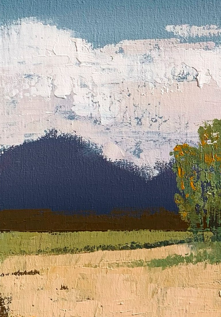 Oil painting House on the field Ukrainian painter - 8