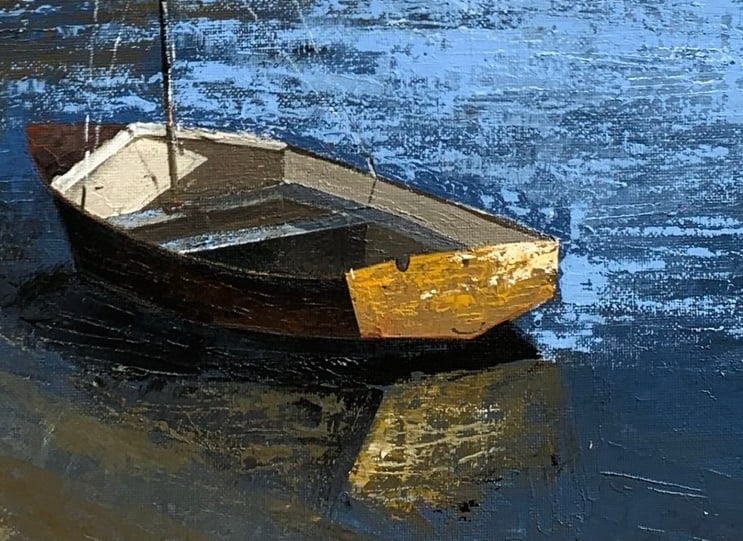 Oil painting Boat on the beach Ukrainian painter - 2