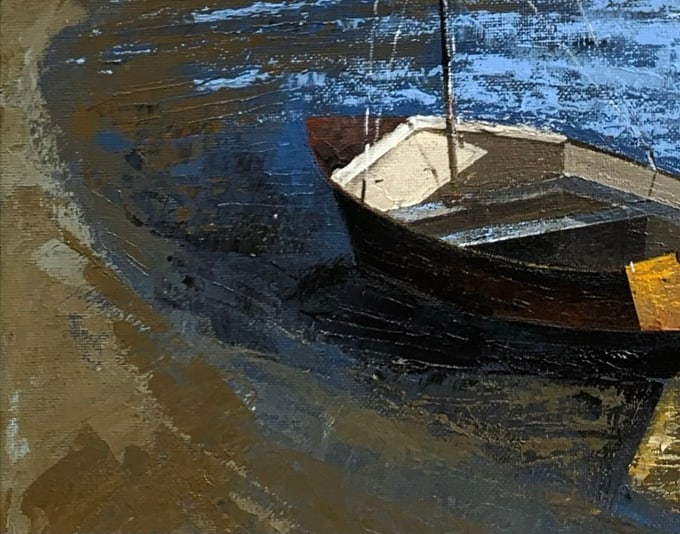 Oil painting Boat on the beach Ukrainian painter - 3