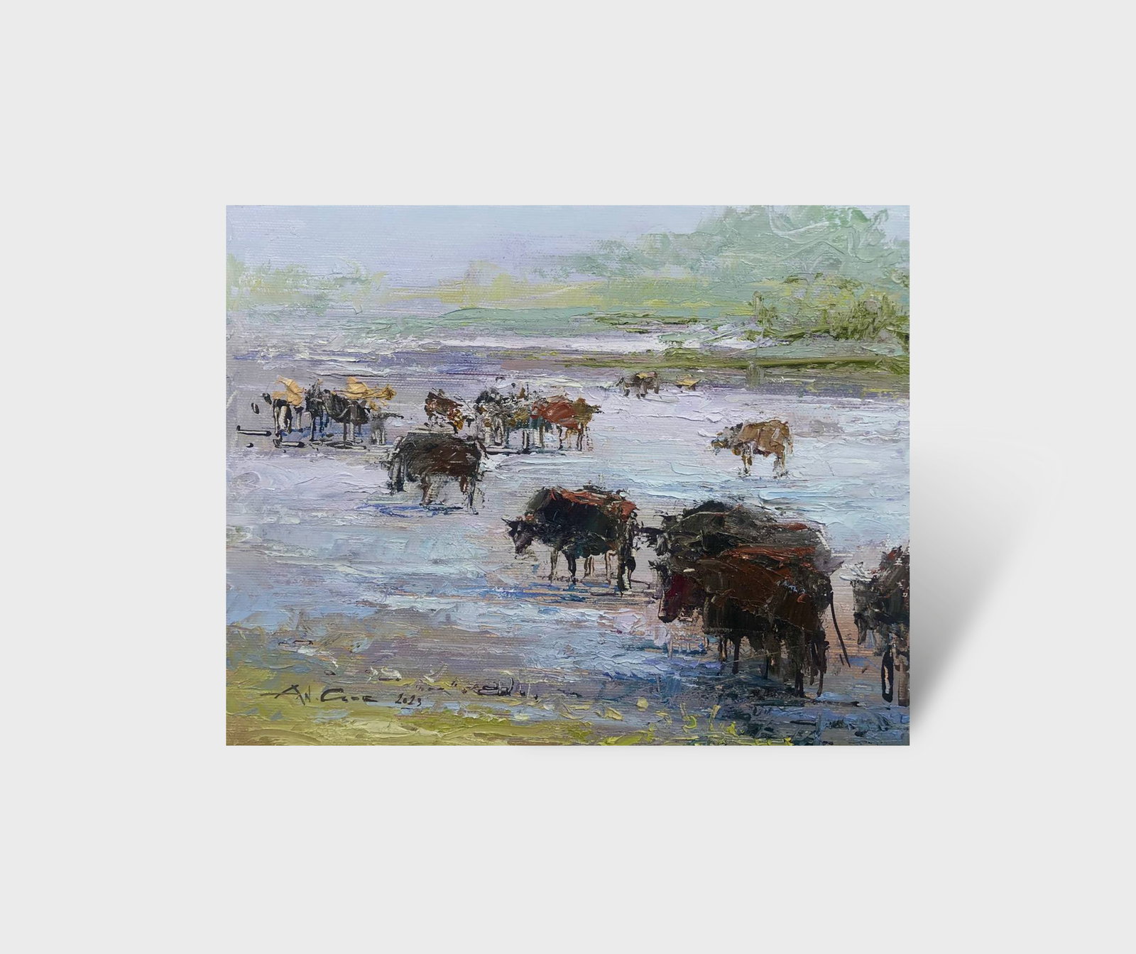 Oil painting Traveling in Georgia, Svaneti Andrii G. - 11