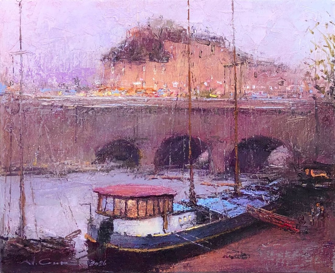 Oil painting Paris Andrii G.: Title: Oil painting Paris Andrii G. Description: 32Guk Painter: Andrii G. S?ze: 25x30 cm/ 9.84x11.81 inches Components: oil, canvas Original painting CONDITION: exellent ERA:2026 ARTIST: In 1984, he g